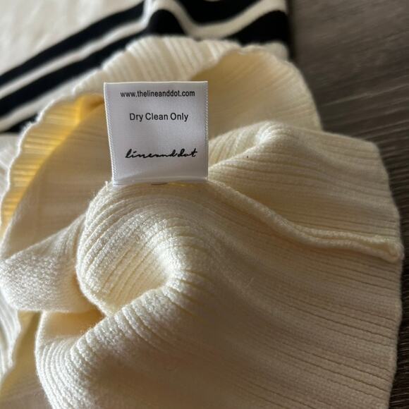 NWT Line & Dot Abbey‎ Sweater Dress Ivory Black Stripe Turtleneck Knit Large - Picture 12 of 16